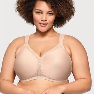 Glamorise MagicLift Seamless Support T-Shirt Bra 38C Cafe
